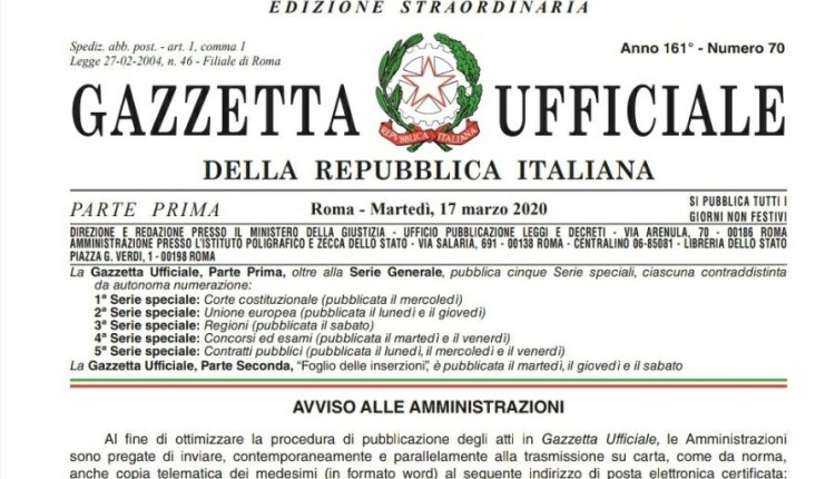 Cura Italia, il Decreto Legge del 17 marzo 2020