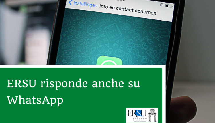 “ERSU Palermo”: il nuovo canale WhatsApp dell’Ente