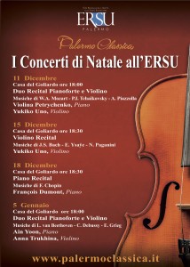 locandina Concerti di Natale all'ERSU