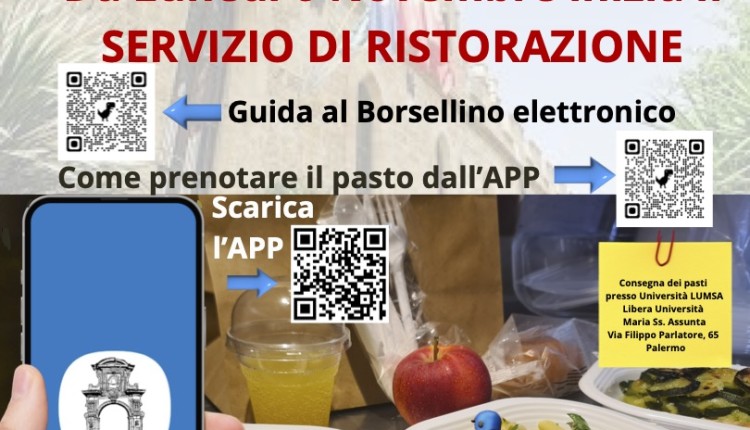 AL VIA IL SERVIZIO DI RISTORAZIONE ERSU ALL’UNIVERSITÀ LUMSA DI PALERMO