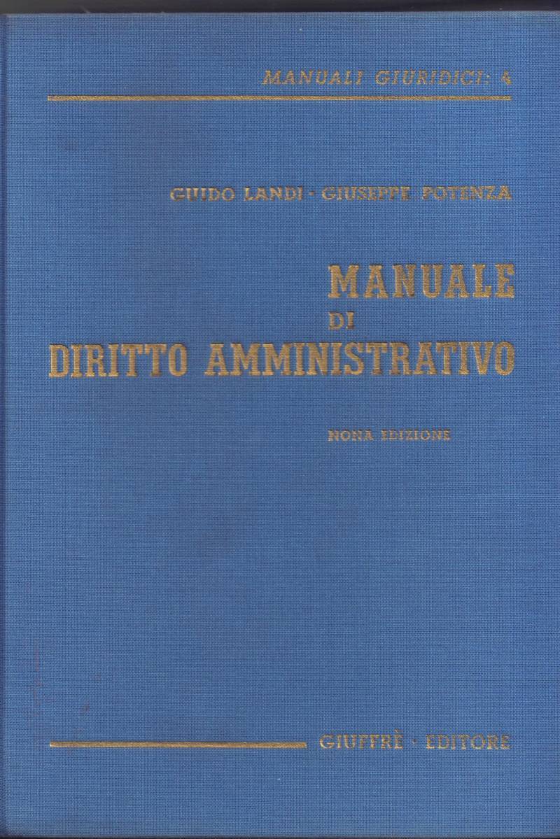 Copertina di Manuale di Diritto Amministrativo 