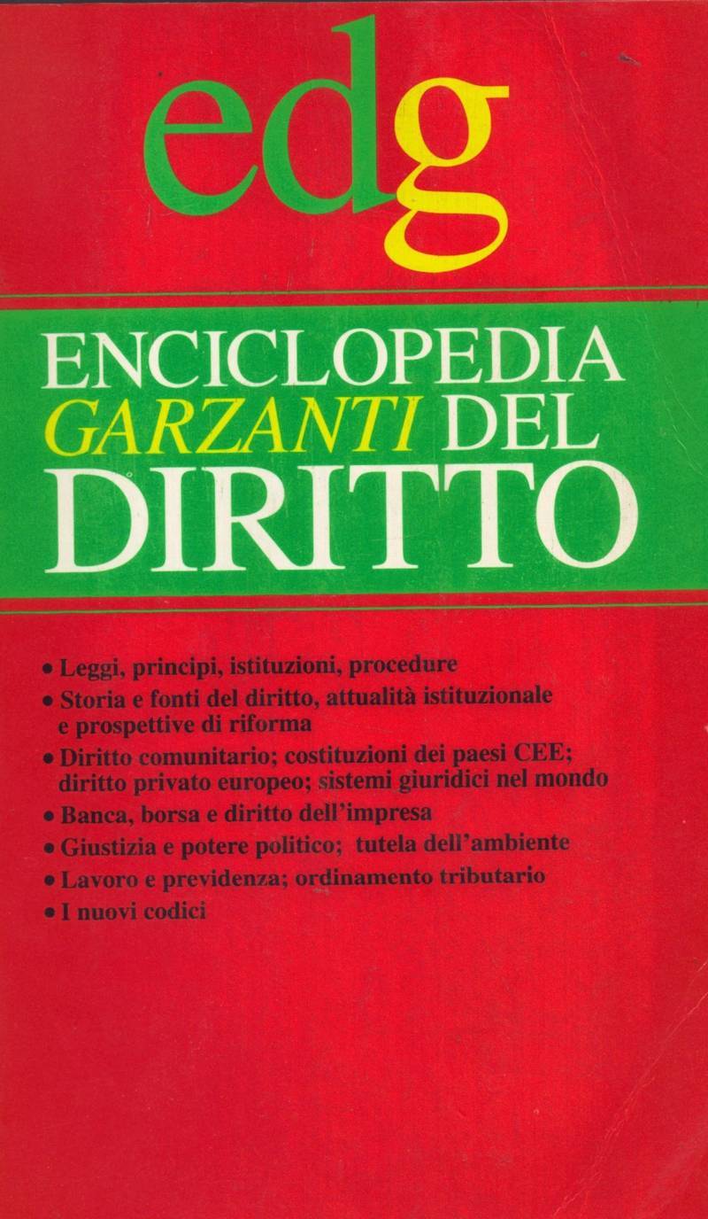 Copertina di Enciclopedia Garzanti dei Diritto 